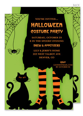 Cosmic Creeper is Bewitched Halloween Invitations